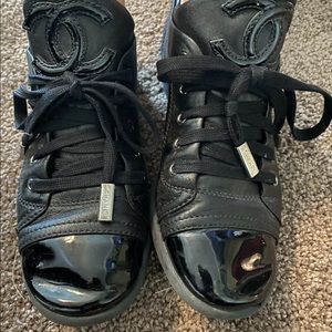 Chanel Black Sneakers Size 5 1/2 U.S